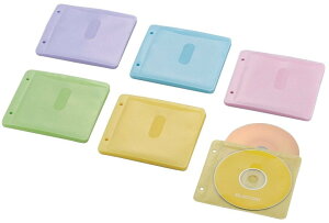 ELECOM エレコム 不織布ケース/Blu-ray対応/両面収納2穴付/30枚入/60枚収納/5色アソート CCD-NBWB60ASO