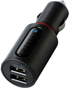 ELECOM �G���R�� FM�g�����X�~�b�^�[/Bluetooth/USB2�|�[�g�t/3.4A/�u���b�N LAT-FMBT04BK