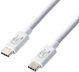 ELECOM エレコム USB4ケーブル/C-Cタイプ/認証品/USB Power Delivery対応/240W/1.0m/ホワイト USB4-CCPE10NWH