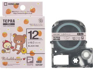 KINGJIM/キングジム SGR12BP テプラPRO用テープ リラックマラベル 12mm幅 (いちご(ピンク)/黒文字)