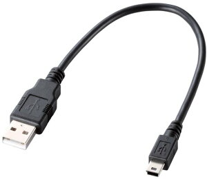 ELECOM �G���R�� �Q�[���@�pUSB2.0�P�[�u���iA - miniB�^�C�v�j[�u���b�N] 0.25m U2C-GMM025BK