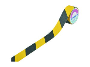 J.G.C. 日本緑十字社 滑り止めトラ柄テープ 黄/黒 ASS-55NTR 50mm幅×5m 塩ビ+鉱物粒子 屋内外兼用 260223