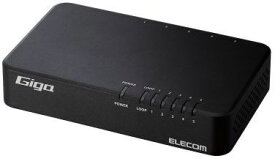 ELECOM エレコム Giga対応スイッチングHub/5ポート/磁石付き/プラスチック筐体/電源内蔵モデル/ブラック EHC-G05PN4-JB