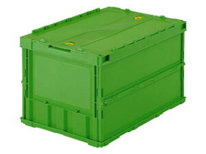 TRUSCO トラスコ中山 薄型折りたたみコンテナ 50Lロックフタ付 緑 TR-C50B GN