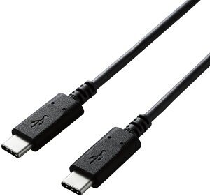 ELECOM �G���R�� USB2.0�P�[�u��/C-C�^�C�v/�F�ؕi/PD�Ή�/3A�o��/1.0m/�u���b�N U2C-CC10NBK2