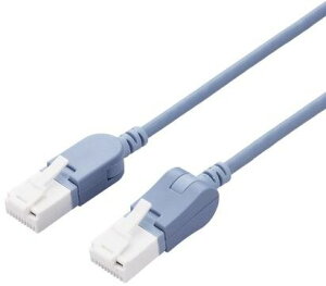 ELECOM �G���R�� LAN�P�[�u��/CAT6A/�ܐ܂�h�~/�c�X�C���O���R�l�N�^/���X�C���O���R�l�N�^/10.0m/�u���[ LD-GPATWV/BU100