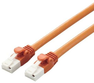 ELECOM �G���R�� LAN�P�[�u��/CAT6A�Ή�/EU RoHS�w�ߏ���/�ܐ܂�h�~/�ȈՃp�b�P�[�W�d�l/1.0m/�I�����W LD-GPAT/DR1/RS
