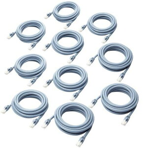 ELECOM エレコム LANケーブル/CAT6A対応/EU RoHS指令準拠/爪折れ防止/簡易パッケージ/3m/ブルー/10個セット LD-GPAT/BU3/RS1