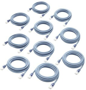 ELECOM エレコム LANケーブル/CAT6対応/EU RoHS指令準拠/爪折れ防止/簡易パッケージ/3m/ブルー/10個セット LD-GPT/BU3/RS1
