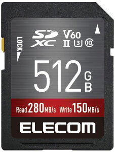 ELECOM GR SDXCJ[h f[^T[rXt UHS-II V60 512GB MF-FS512GU23V6R