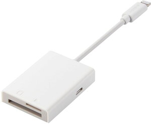 ELECOM GR LightningJ[h[_[/SD+microSDΉ/Type-CϊA_v^t/P[u7cm/zCg MR-LC201WH