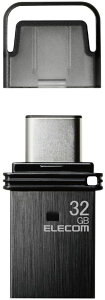 ELECOM �G���R�� USB������/USB3.2(Gen1)/Type-C/�L���b�v��/32GB/�u���b�N MF-CAU32032GBK