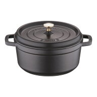 staub ストウブ ホーロー鍋 RST3408 ピコ・ココット ラウンド (24cm)/ブラック プロユース（業務用）とし…