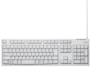 ELECOM GR uUSBL[{[h/108L[/LTCY/1000񍂑ϋvL[ zCg TK-FCM062WH