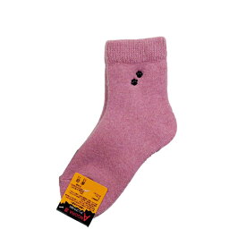 トモクニ 【在庫限り】アンゴラ無地15cm犬刺繍　靴下 ピンク 靴下　ソックス　日本製　くつ下　アンゴラ　防寒　ショート