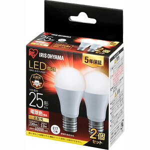 IRIS OHYAMA �A�C���X�I�[���} LED�d�� E17 �L�z��2P �d���F 25�`(230lm) LDA2L-G-E17-2T62P