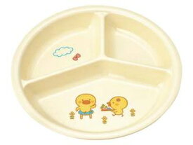KOKUSAI KAKO 国際化工 メラミン　子供食器　ひよこぐみ　三つ仕切皿　小　J25HI