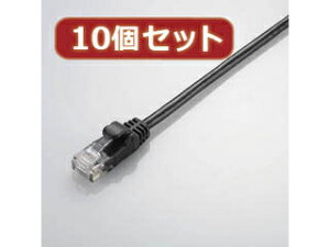ELECOM �G���R�� �y10�Z�b�g�z �G���R�� ���炩LAN�P�[�u��(Cat5E����) LD-CTY/BK2X10