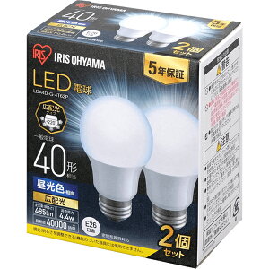 IRIS OHYAMA �A�C���X�I�[���} LED�d�� E26 �L�z��2P �����F 40�`(485lm) LDA4D-G-4T62P