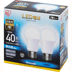 IRIS OHYAMA �A�C���X�I�[���} LED�d�� E26 �L�z�� 40�`���� �����F 2�Z�b�g LDA4N-G-4T52P