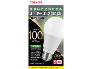 TOSHIBA ���� LED�d�� 10.8W �S���� �����F����5000K A�` E26 100W�`���� 1520lm LDA11N-G/100V1E