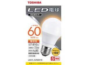 TOSHIBA  LEDd 7.3W Lz dF2700K A` E26 60W` 810lm LDA7L-G/K60V1E
