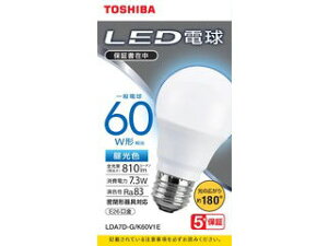 TOSHIBA  LEDd 7.3W Lz F6500K A` E26 60W` 810lm LDA7D-G/K60V1E