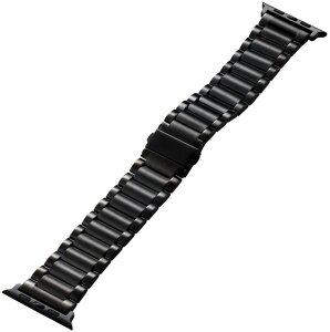 ELECOM �G���R�� Apple Watch 45/44/42mm/�o���h/�v���~�A���X�e�����X/3�A�^�C�v/�u���b�N AW-44BDSS3BK