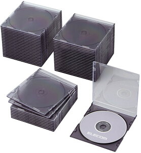 ELECOM �G���R�� Blu-ray/DVD/CD�X�����v���P�[�X/1�����[/50�p�b�N/�N���A�u���b�N CCD-JSCS50CBK