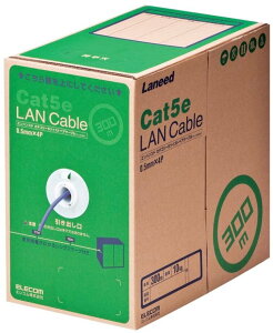 ELECOM �G���R�� RoHS�Ή�LAN�P�[�u��/CAT5E/300m/�p�[�v��/�ȈՃp�b�P�[�W LD-CT2/PU300/RS