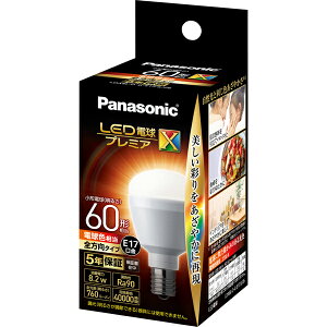 Panasonic pi\jbN LEDdv~AX `d^Cv 8.2W dF/E17/`d60`/760 lm/LDA8LDGE17SZ6