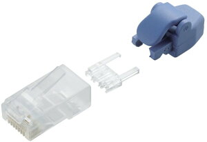 ELECOM �G���R�� RJ45�R�l�N�^/Cat6�P�������ߐ܂�h�~+�v���e�N�^10 �i���萔10�j LD-6RJ45T10/TP