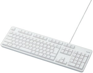ELECOM エレコム 有線キーボード/メンブレン式/フルサイズ/ホワイト TK-FCM104WH
