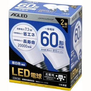 IRIS OHYAMA �A�C���X�I�[���} LED�d�� E26 �L�z�� 60�`���� �����F 2�Z�b�g�i20000���ԁj LDA7N-G-6T6-E2P