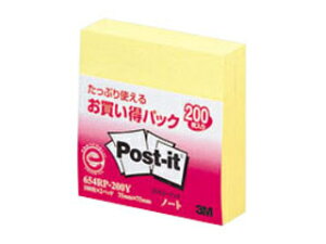 3M/X[GWp yPost-it/|XgCbgzpbN m[g 654RP-200Y CG[ c75×75mm 100 2pbh