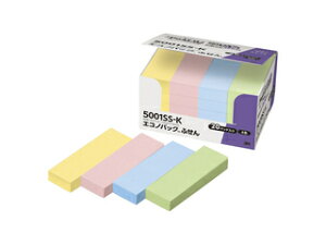 3M �X���[�G���W���p�� Post-it �|�X�g�E�C�b�g �G�R�m�p�b�N���S���t� �p�X�e���J���[4�F 5001SS-K �c75×��25mm 90�� 20�p�b�h 21_12mp10 3m_psta
