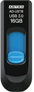 ADTEC �A�h�e�b�N �X���C�h��USB3.0�t���b�V�������� 16GB �u���b�N/�u���[ AD-USTB16G-U3