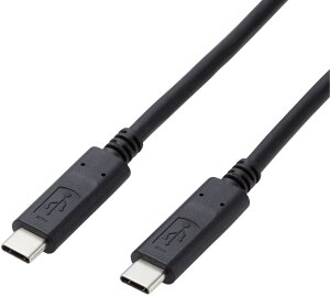ELECOM �G���R�� USB2.0�P�[�u��/C-C�^�C�v/�F�ؕi/PD�Ή�/5A�o��/4.0m/�u���b�N U2C-CC5P40NBK