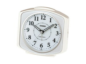 CASIO カシオ TQ-700J-7JF ホワイト 電波目覚まし時計 ライト付き/秒針停止機・シンプル
