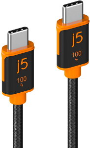 j5 create USB-C to C PD100W�Ή� �[�d/�ʐM�P�[�u�� 3m JUCX25L30