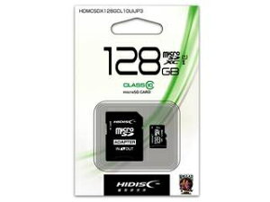 HIDISC/ハイディスク microSDHCカード 128GB CLASS10 UHS-1対応 HDMCSDX128GCL10UIJP3 ※SD変換アダプタ付き