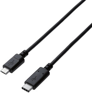 ELECOM �G���R�� USB2.0�P�[�u��/C-microB�^�C�v/�F�ؕi/3A�o��/1.0m/�u���b�N U2C-CMB10NBK