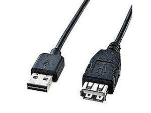 SANWA SUPPLY �T�����T�v���C ���ʑ}����USB�����P�[�u��(A-A���X) 1m �u���b�N KU-REN1