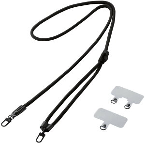 ELECOM �G���R�� �V�����_�[�X�g���b�v/�X�g���b�v�z�[���V�[�g�t��(1��/2���^�C�v)/�ەR/6mm/�u���b�N P-STSDH2R06BK