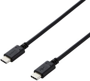 ELECOM �G���R�� �X�}�z�E�^�u���b�g�pUSB�P�[�u��/USB(C-C)/�X�^���_�[�h/PD�Ή�/�F�ؕi/2.0m/�u���b�N MPA-CC20PNBK