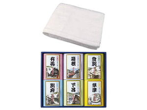 ノーブランド 名湯旅情 薬用入浴剤ギフトセット + 泉州の高級バスタオル 乳白色 L5163515+8107291