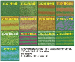 津川洋行 プレジオhandy Light用ジオラマベース シートタイプ 夏の畑B 21205