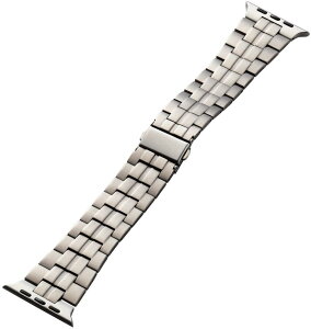 ELECOM �G���R�� Apple Watch 49/45/44/42mm/�o���h/�`�^��/�V���o�[ AW-49BDTITSV