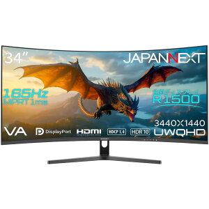JAPANNEXT WplNXg UWQHDΉ34^ȖʃEgChQ[~Oj^[(VA/165Hz/DPx2/HDMI) JN-34VC165UQR Piŵ݉iꏤiłΕwj n NWbgJ[h 
