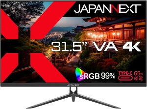 JAPANNEXT WplNXg 31.5C`4KtfBXvC(VA/DP/HDMI/Type-C65Wd/2Nۏ) JN-V315UHDR-C65W-N Piŵ݉iꏤiłΕwj NWbgJ[h ς̂